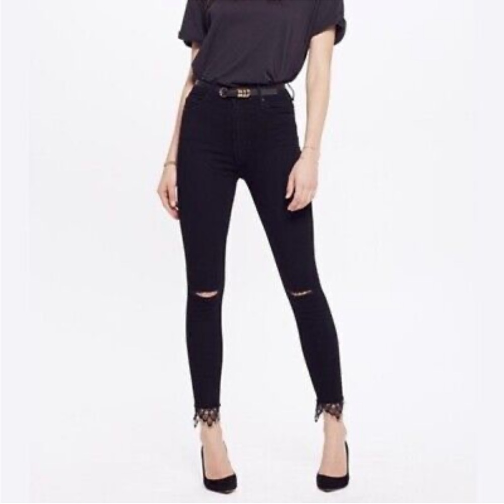 MOTHER - The Swooner Dagger Ankle Fray- Baa Baa Black Sheep -25-